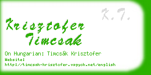 krisztofer timcsak business card
