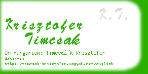 krisztofer timcsak business card